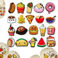 Przypinki do butów crocs AŻ 20 SZTUK CHARMS JEDZENIE FAST FOOD SŁODYCZE