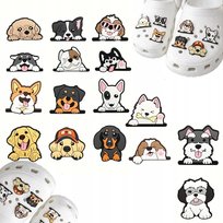 Przypinki do Crocs 16 szt - PSY PIESKI ZESTAW PRZYPINEK CHARMS DO BUTÓW Inna marka