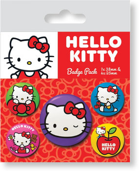 Przypinki do plecaka dla dzieci do ubrań Hello Kitty zestaw 5 sztuk - Pyramid Posters