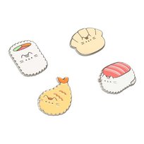 Przypinki do ubrań Pusheen Sushi Roll Zestaw 4 przypinek na prezent dla dziecka