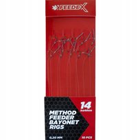 PRZYPONY BEZZADZIOROWE FEEDEX METHOD FEEDER BAYONET RIGS BARBLES R. 14