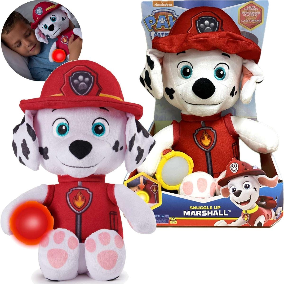 Psi Patrol Marshall Maskotka M wi ca Z Latark Lampka Nocna 29cm Psi 