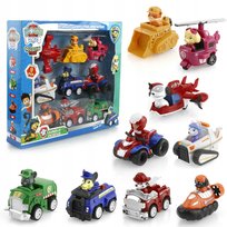 PSI PATROL POJAZDY AUTKA Z NAPĘDEM FIGURKI PAW PATROL PIESKI 9 SZT. PREZENT