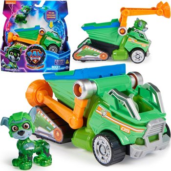 Psi Patrol The Mighty Movie Wielki Film Zestaw figurka Rocky zielone auto pojazd do recyklingu światło dźwięk - Psi Patrol