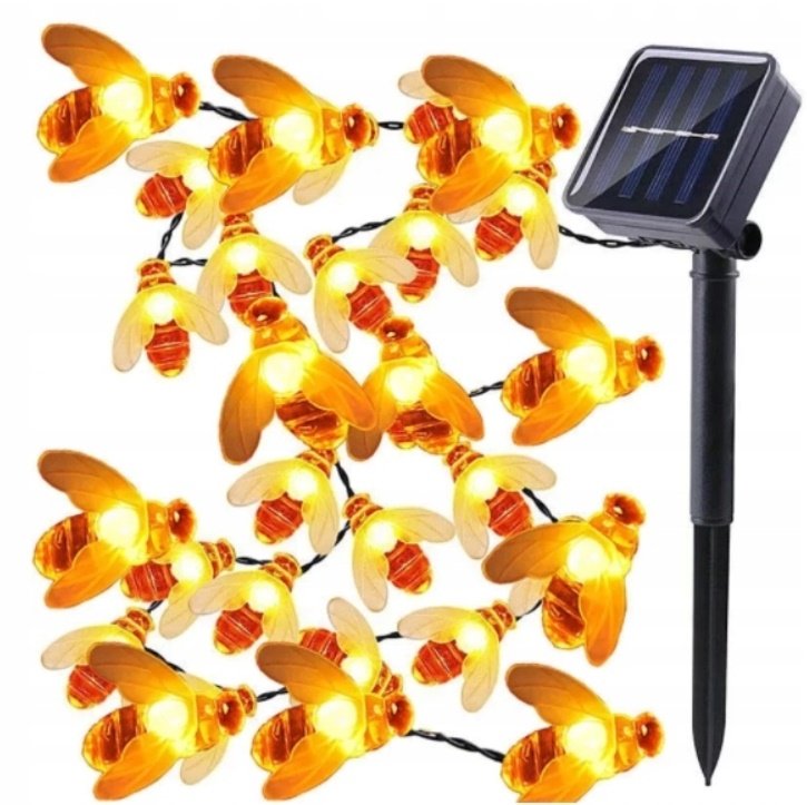 Zdjęcia - Naświetlacz LED / lampa zewnętrzna Pszczoły SOLARNE Girlanda 50 LED sznur OGRÓD