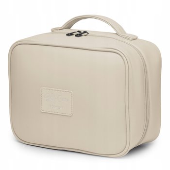 PUCCINI Kosmetyczka Damska Podróżna Rozkładana z Haczykiem Beżowa QML016-6A - PUCCINI
