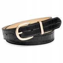 PUCCINI Pasek Damski Do Spodni Skórzany Czarny Croco Rozmiar M PAD209M-Z-1 PUCCINI