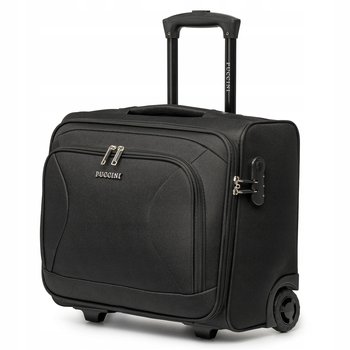 PUCCINI Walizka Kabinowa Podróżna Torba Miękka Pilotka Czarna EM50252C-1 - PUCCINI