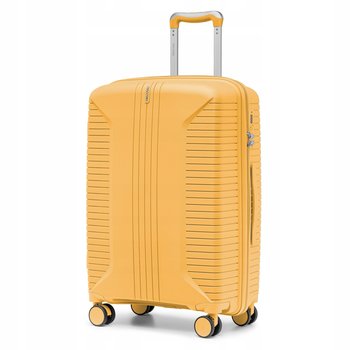 PUCCINI Walizka Średnia Podróżna Na Kółkach PP Twarda Żółta PP027B-6 - PUCCINI
