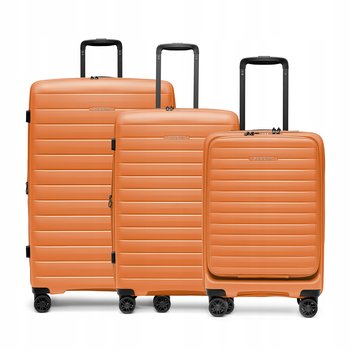 PUCCINI Zestaw Komplet 3 WALIZEK Podróżnych PP 4 Kółka Twarde 3w1 PP028-9 - PUCCINI