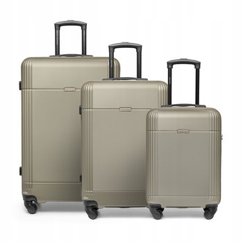 PUCCINI Zestaw Komplet WALIZEK Podróżnych ABS Na Kółkach 3w1 ABS029-6C - PUCCINI