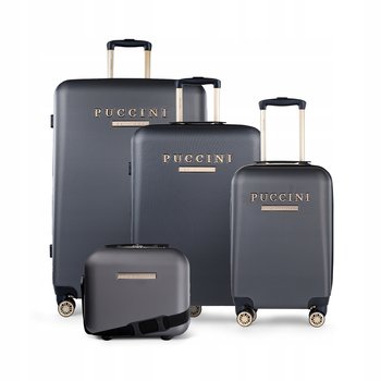 PUCCINI Zestaw Komplet WALIZEK Podróżnych ABS Na Kółkach + Kuferek 4w1 - PUCCINI