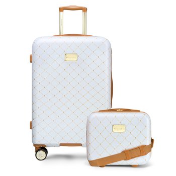 PUCCINI Zestaw Komplet WALIZEK Podróżnych Średnia + Kuferek ABS Twarde 2w1 - PUCCINI