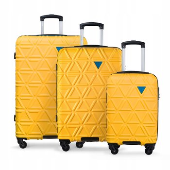 PUCCINI Zestaw WALIZEK Podróżnych Duża Średnia Kabinowa 3w1 ABS ABS018 6 - PUCCINI