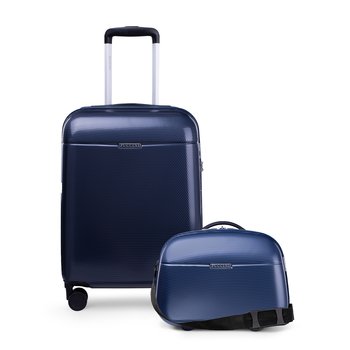 PUCCINI Zestaw WALIZEK Podróżnych Kabinowa + Kuferek PC Poliwęglan 2w1 - PUCCINI
