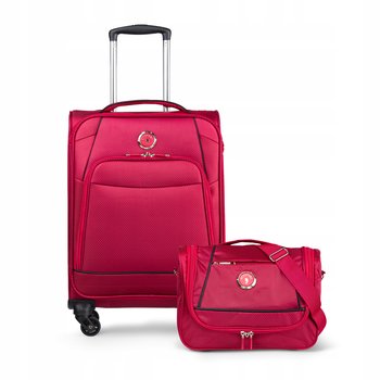 PUCCINI Zestaw WALIZEK Podróżnych Komplet Miękkie Kabinowa + Kuferek 2w1 - PUCCINI