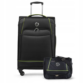 PUCCINI Zestaw WALIZEK Podróżnych Komplet Miękkie Średnia + Kuferek 2w1 - PUCCINI