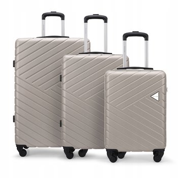 PUCCINI Zestaw WALIZEK Podróżnych Na Kółkach 3w1 Komplet ABS ABS027-6C - PUCCINI