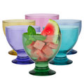 Pucharki do lodów i deserów prążkowane mix kolorów 6x500 ml - TREND GLASS
