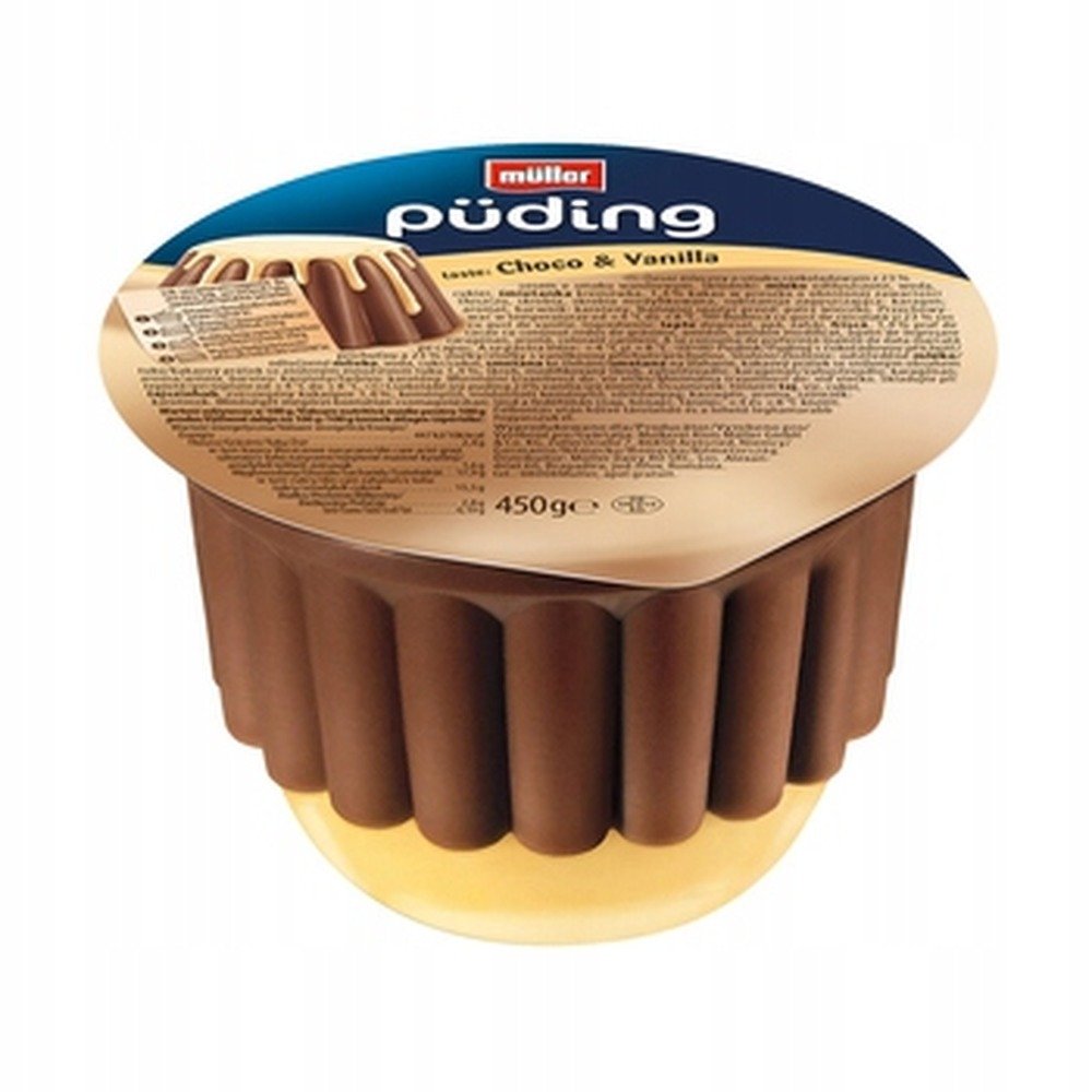 Inny producent Pudding mleczny czekoladowo-waniliowy z sosem waniliowym 450 g