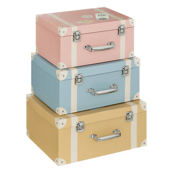 Pudełka dekoracyjne kuferki SUITCASE, 3 sztuki - Atmosphera for kids