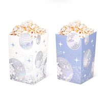 Pudełka na przekąski popcorn chipsy srebrne Disco, 6 szt. Inna marka