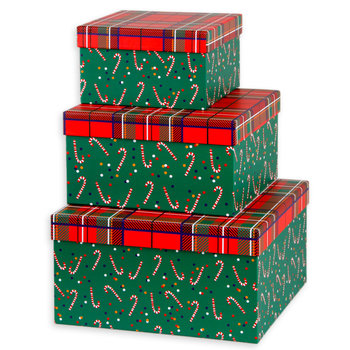 Pudełka Prezentowe, Christmas Magic, Krata, Zestaw, 3 szt. - Empik