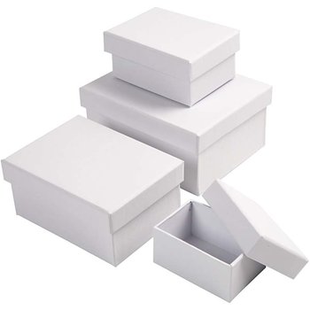 Pudełka prostokątne, białe, 4 sztuki - Creativ
