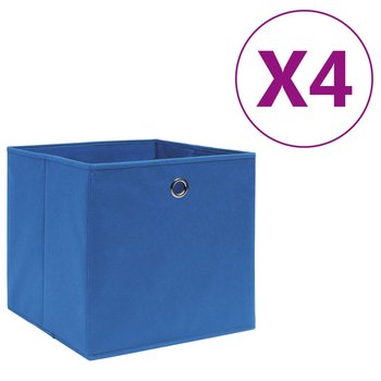 Pudełka z włókniny, 4 szt. 28x28x28 cm, niebieskie - vidaXL