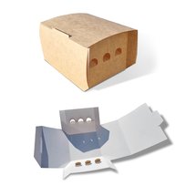 Pudełko burger XXL rozkładane tacka talerz bez dopłat 11,5x11,5x10cm 100szt