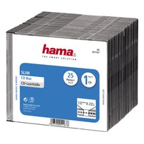 Pudełko CD Slim 25 szt. Hama, transparentne/czarne