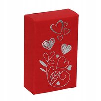 Pudełko czerwone z sercami małe Kartonik 7*4,5*2 cm 50 szt. dla zakochanych