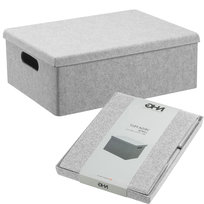 PUDEŁKO DO PRZECHOWYWANIA POJEMNIK SKŁADANY Z POKRYWĄ SZARY 36X27X13CM