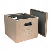 Pudełko Do Przechowywania | Z Pokrywką Do Segregatora | Beżowe