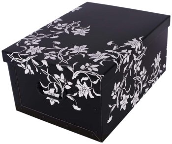 Pudełko kartonowe MISS SPACE, Kwiaty, czarne, 16x30x37 cm - Miss space