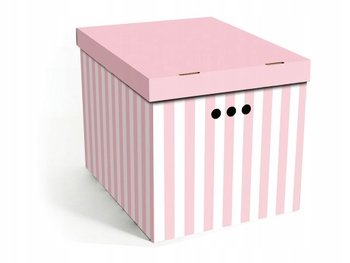 Pudełko kartonowe ozdobne dekoracyjne do pokoju salonu Paski róż XL - Inny producent
