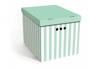 Pudełko kartonowe ozdobne dekoracyjne do szafy Paski zielone XL - Inny producent