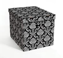 Pudełko kartonowe ozdobne dekoracyjne organizer na ubrania Floresy czarne XL