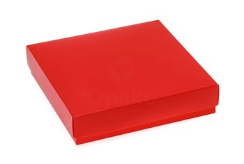 Pudełko laminowane, czerwone, 18x18x4 cm