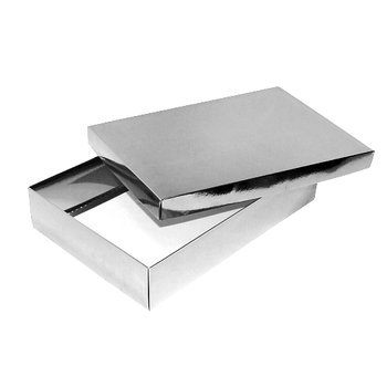 Pudełko laminowane z przykrywką, srebrne, 25x18x7 cm - Empik