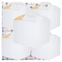 Pudełko na ciasto 5 sztuk karton na tort z rączką chrzest wesele 24x24x25