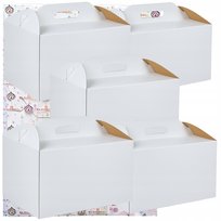 Pudełko na ciasto 5 sztuk karton na tort z rączką chrzest wesele 42x32x25cm