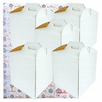 Pudełko na ciasto 5sztuk opakowanie karton na tort z rączką wesele 28x28x35