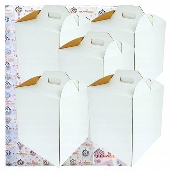 Pudełko na ciasto 5sztuk opakowanie karton na tort z rączką wesele 28x28x35 - Elhandel