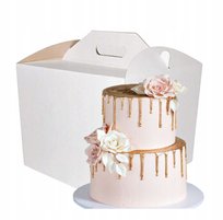 Pudełko na ciasto chrzest wesele karton na tort opakowanie 28x28x25 SOLIDNY