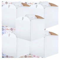 Pudełko na ciasto karton na tort opakowanie z rączką wesele 30x30x35 5szt