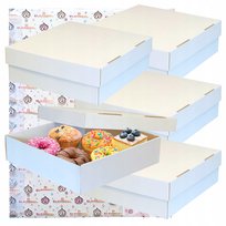 Pudełko na ciasto pączki donut karton na tort chrzest wesele 30x30x10 5szt