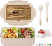 PUDEŁKO NA JEDZENIE LUNCHBOX ŚNIADANIÓWKA Z 3 PRZEGRÓDKAMI SZTUĆCE Inna marka