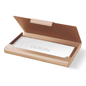 Pudełko na karty złote CARDBOX etui na wizytówki LEXON - Lexon