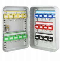 PUDEŁKO NA KLUCZE | 25 KLAWISZY |25 x 17 x 7,5 cm |SZARY | STAL STOPOWA